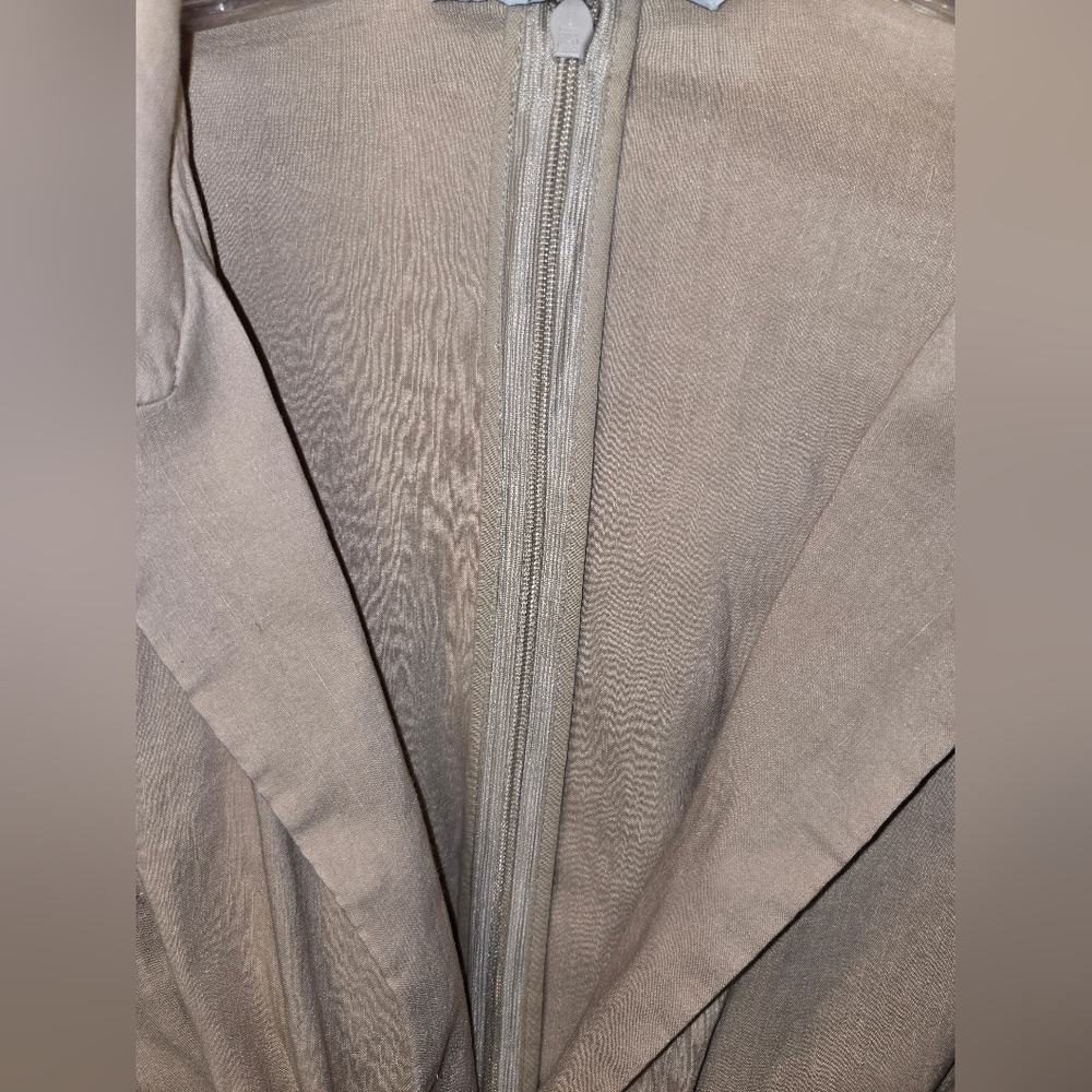 Zara Linen Blend Cutout Dress in Tan - Picture 9 of 9